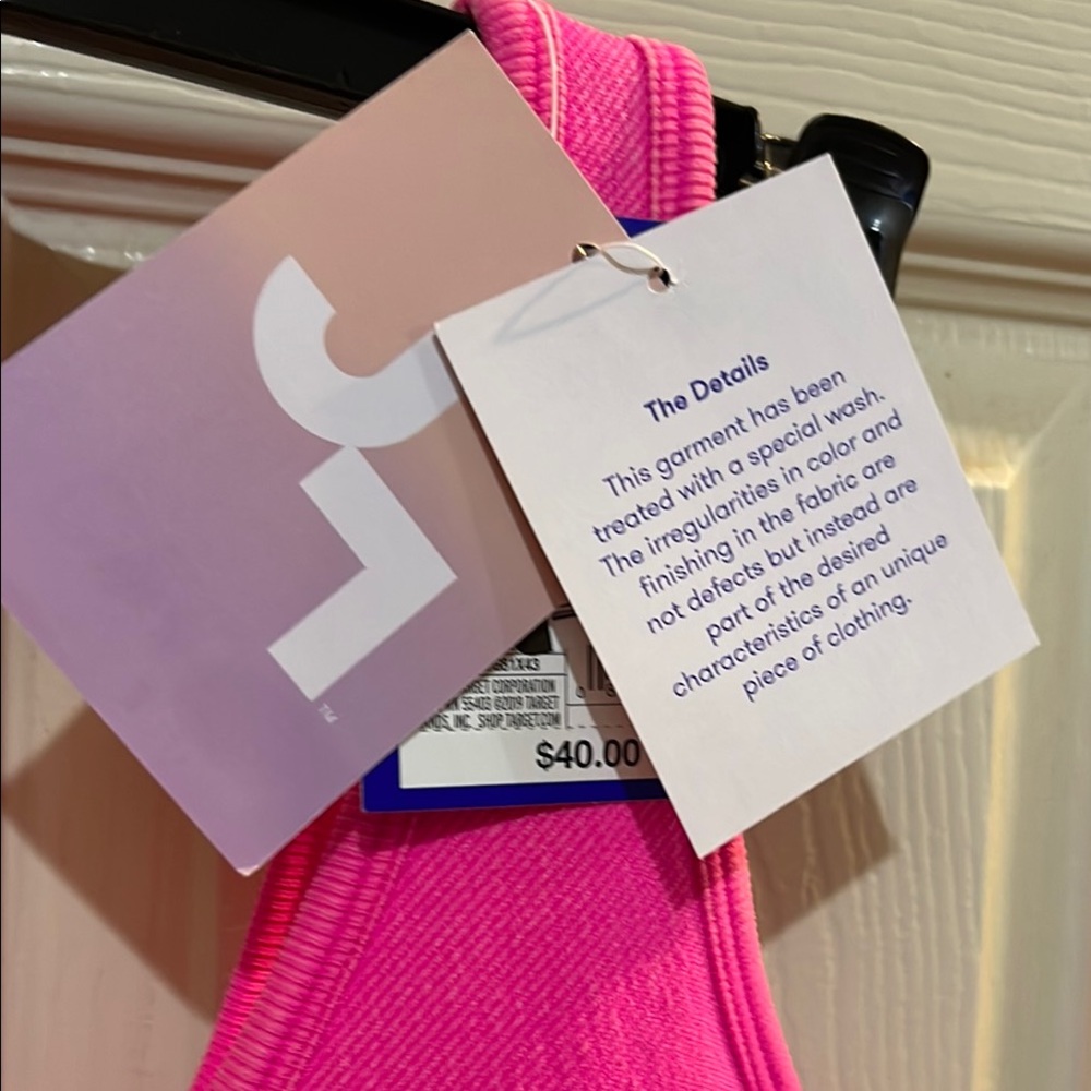 🆕Bright Pink JoyLab Sleeveless V-Neck 
 Romper with compression Size L - Picture 8 of 12